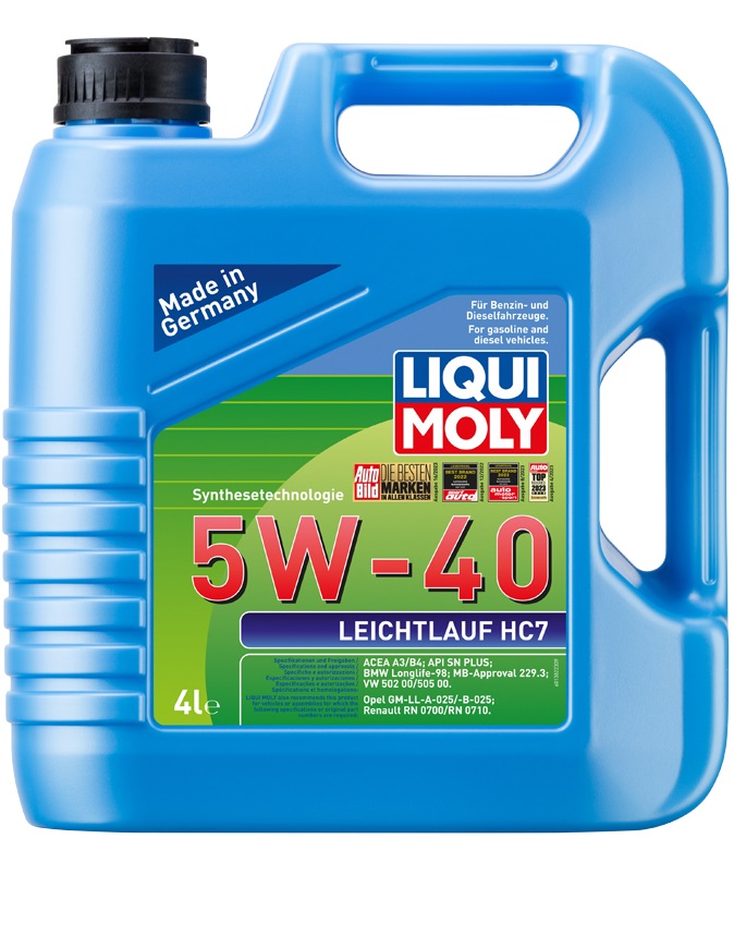 LIQUI MOLY 5W40 Motor Yağı Sentetik LEICHTLAUF HC7 4 LT